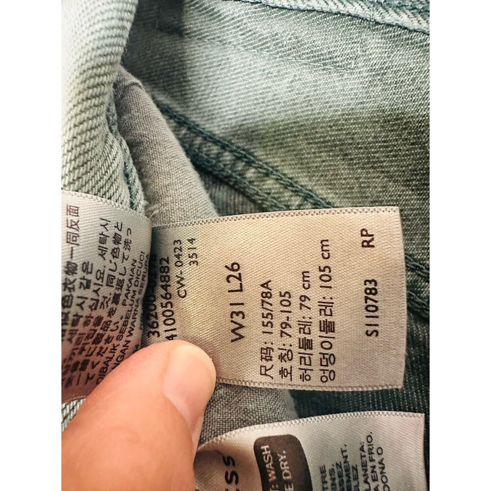 Levi's Premium 501 Original Green Misty Silver Pine Cropped Jeans Size W31 L26 - Picture 16 of 16